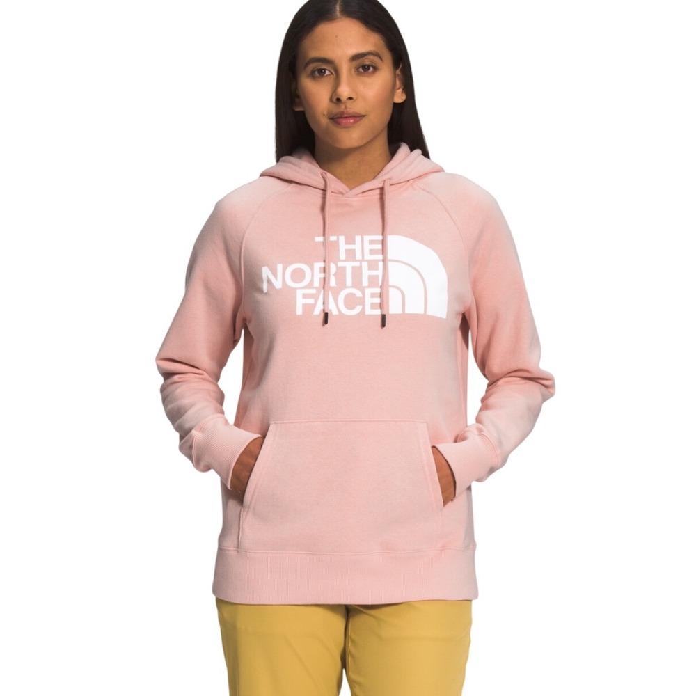 The North Face Womens Half Dome Pullover Hoodie Sweatshirt Pink‎ Logo Medium